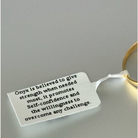 YS India 14k Gold Plated Sterling Siver 925 W CZ & Genuine Onyx Clover Ring Sz.8 - Picture 13 of 16